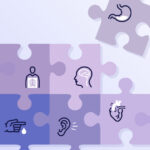 puzzle pieces with features of healthcare within them